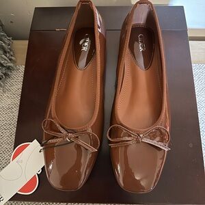 Cider Women’s Size 41 US 9-9.5 Square Toe Ballet Flats New w/ Tags Brown Color